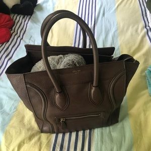 💯 authentic Celine Grained calf Micro Luggage